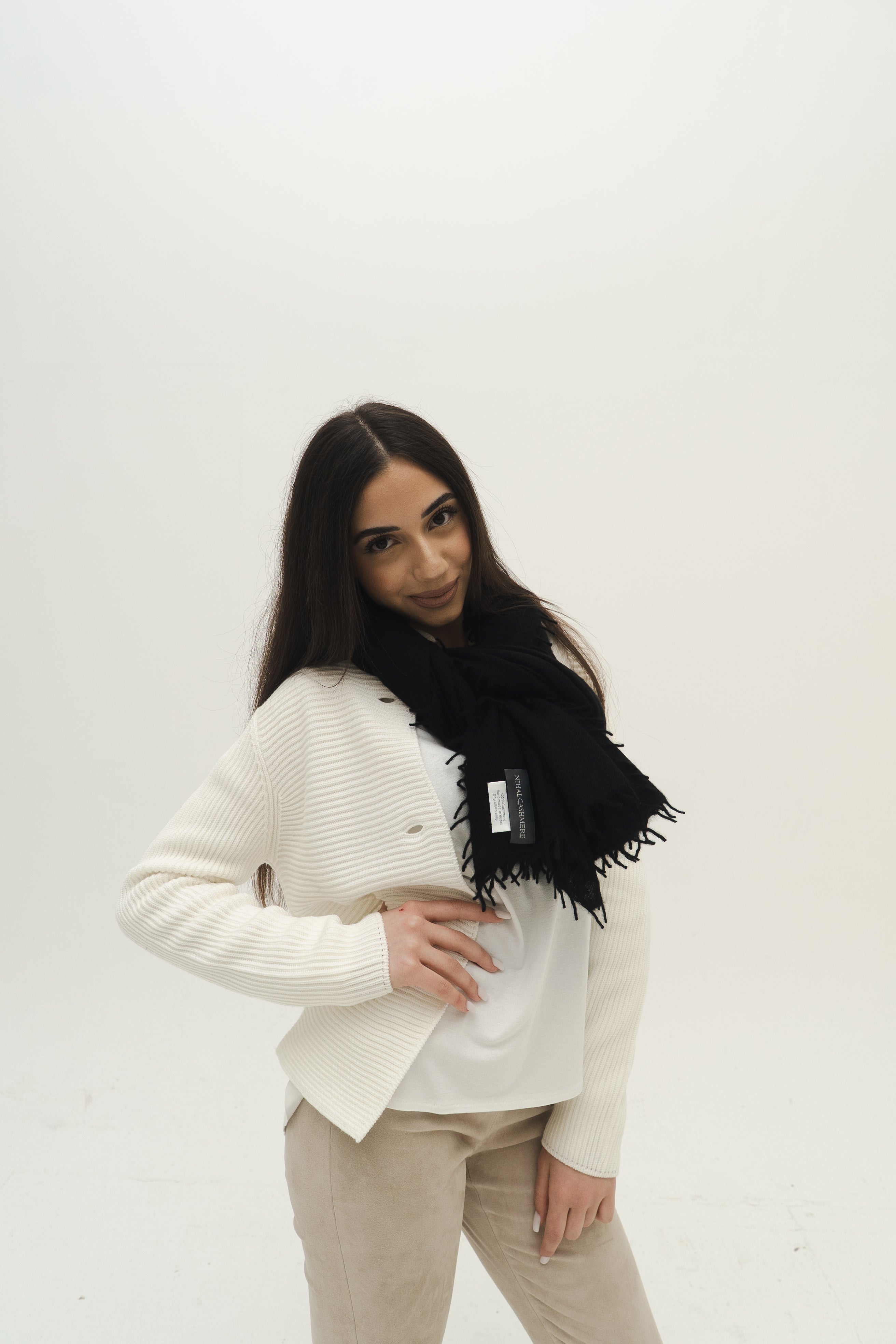 KASCHMIR SCHAL - BLACK