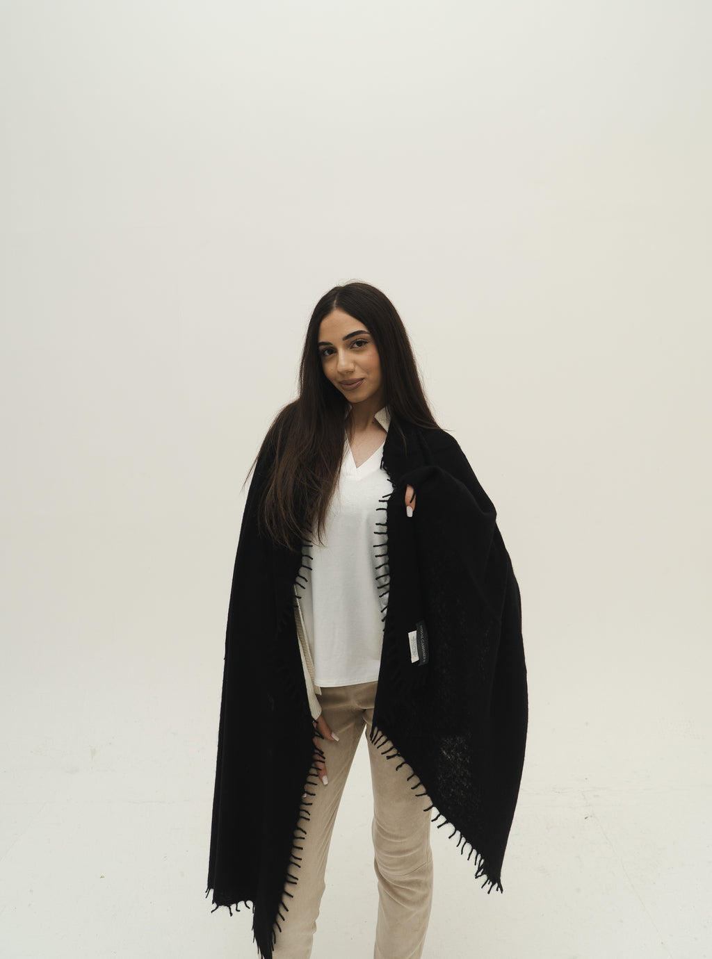 KASCHMIR SCHAL - BLACK