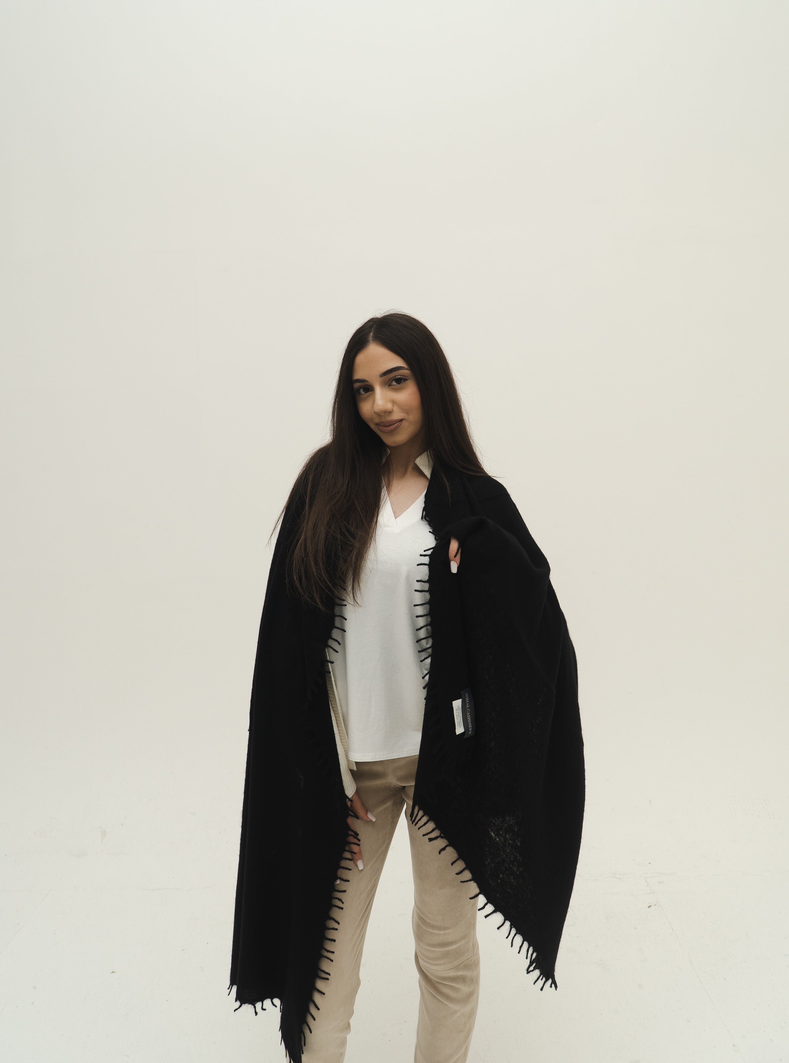 KASCHMIR SCHAL - BLACK