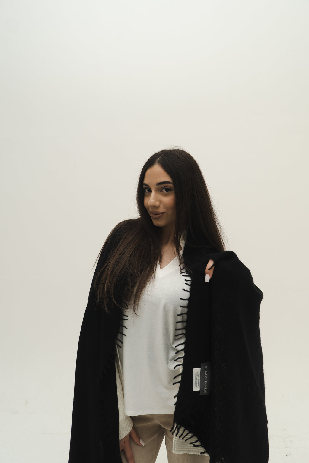 KASCHMIR SCHAL - BLACK