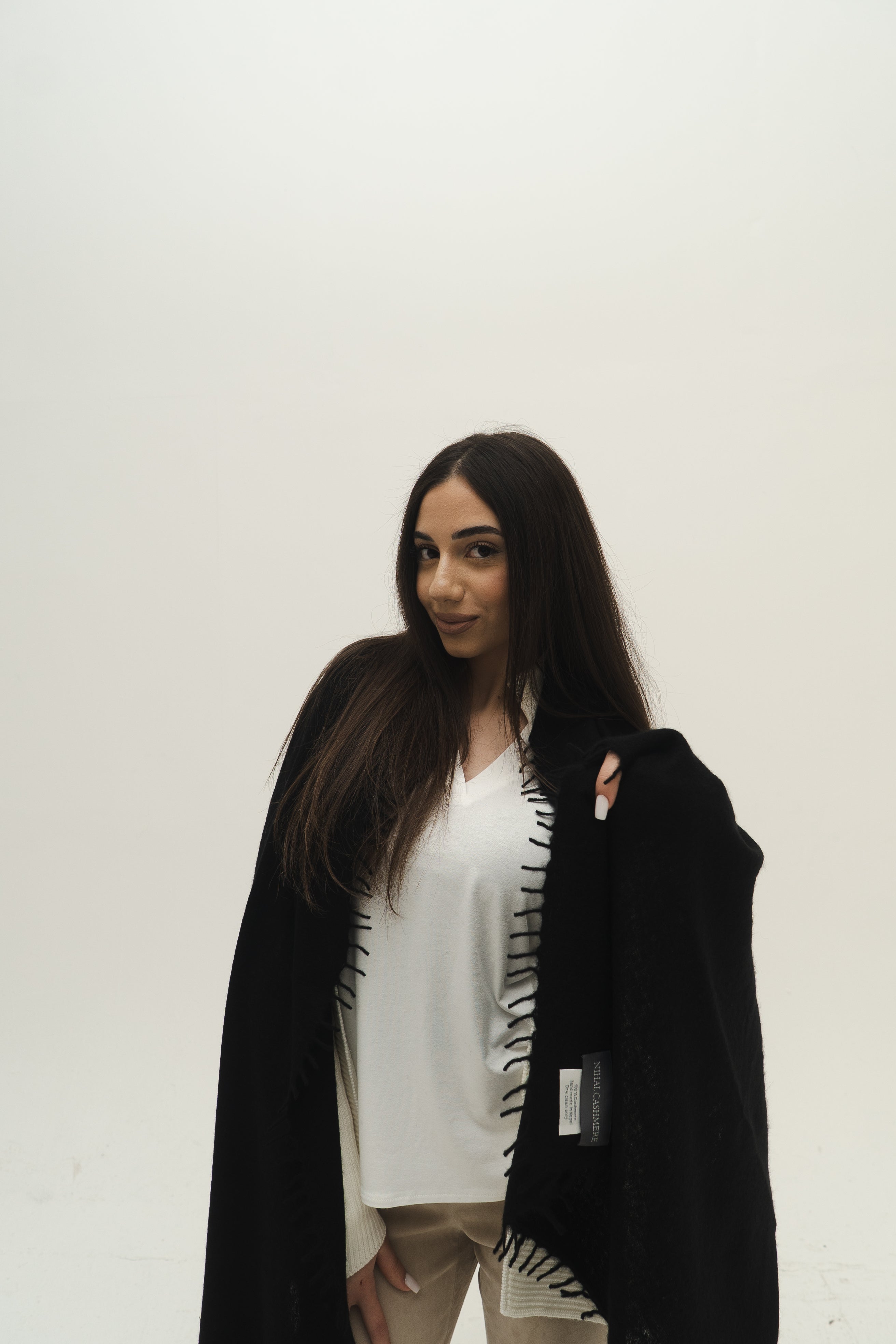 KASCHMIR SCHAL - BLACK