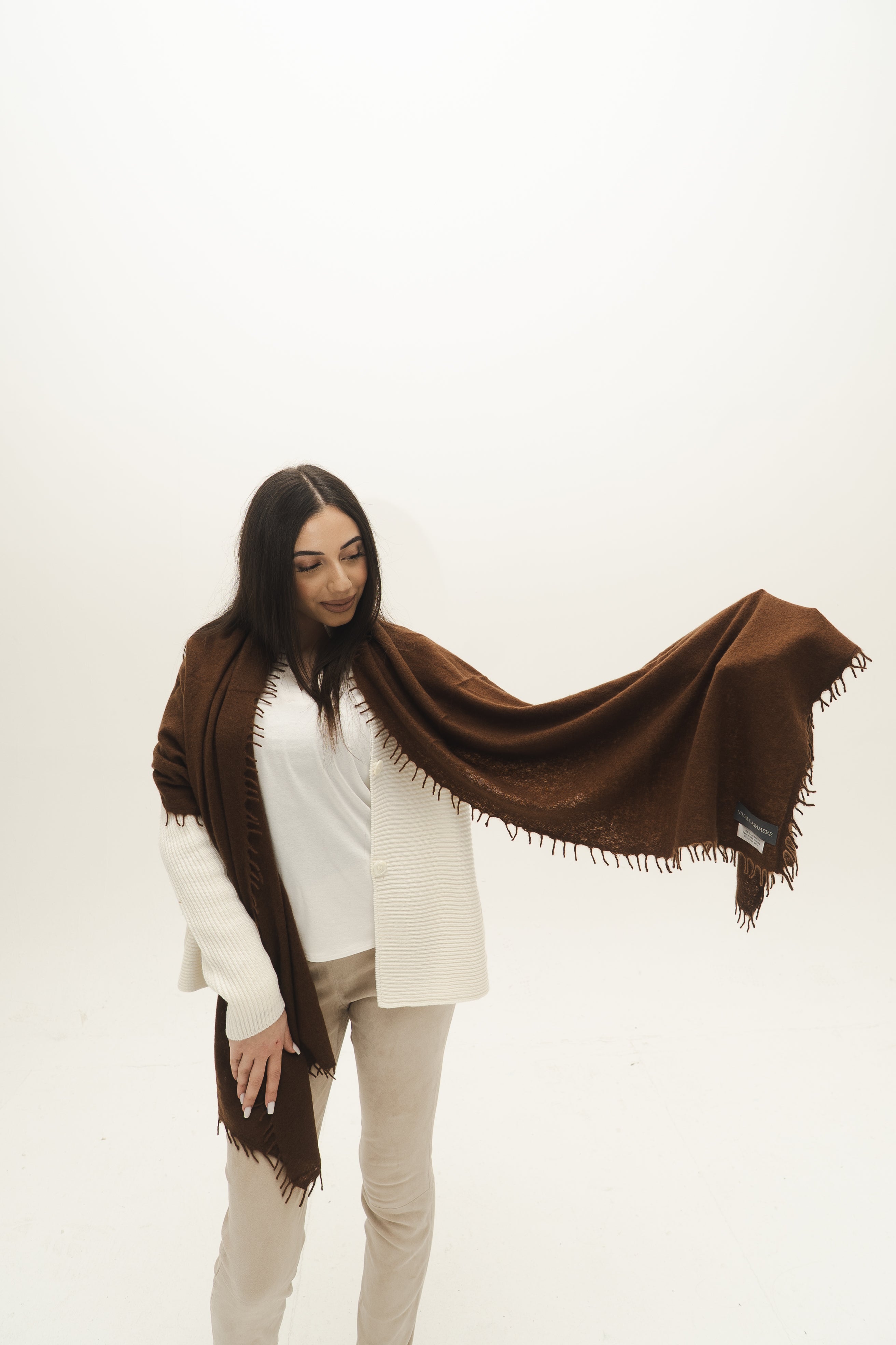 KASCHMIR SCHAL - UMBER