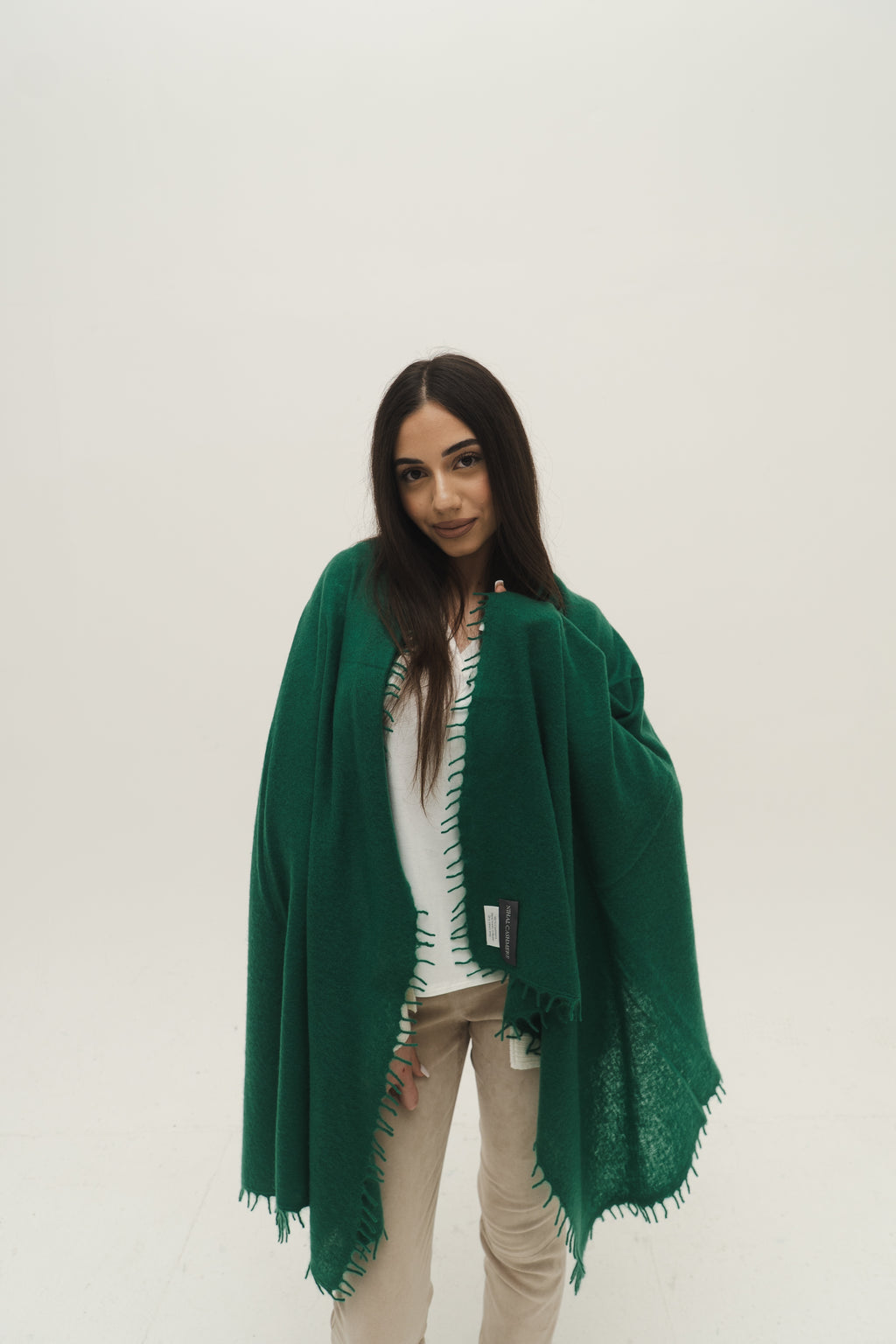 KASCHMIR SCHAL - MEDIUM GREEN