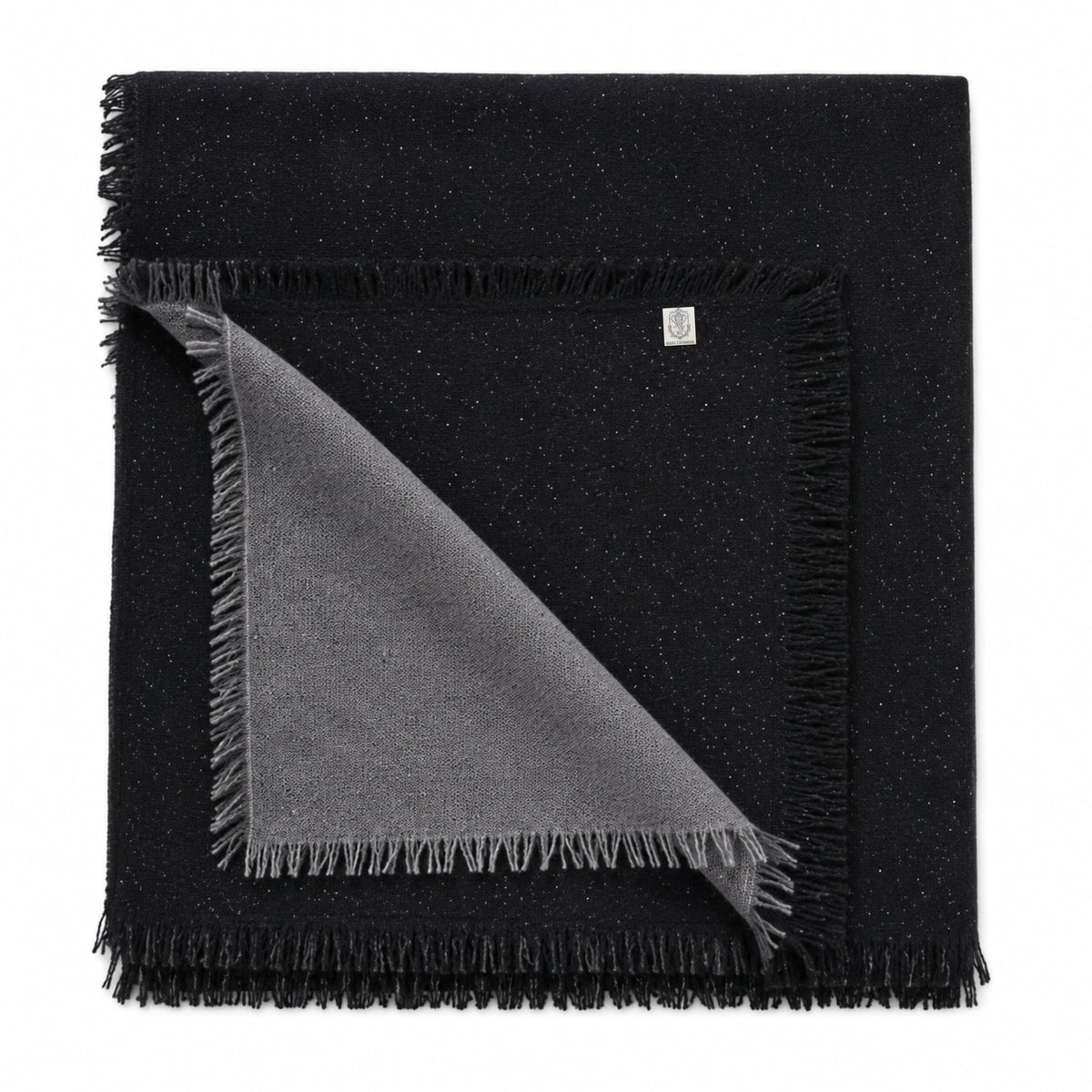 NIHAL CASHMERE Luxury Sparkle Schal aus 100 % Kaschmir - Midnight Noir