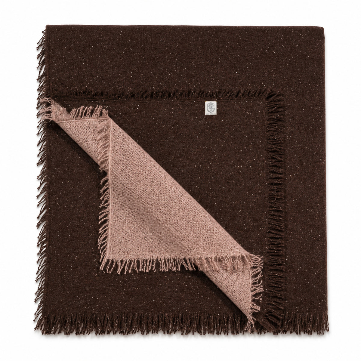 NIHAL CASHMERE Luxury Sparkle Schal aus 100 % Kaschmir - Espresso Rose