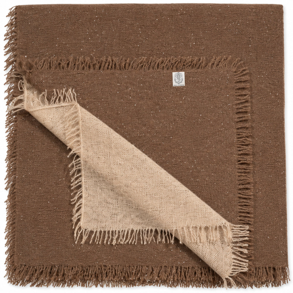 NIHAL CASHMERE Luxury Sparkle Schal aus 100 % Kaschmir - Desert Sand