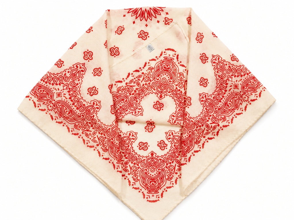 NIHAL CASHMERE Dreieckstuch - Ivory Red Paisley