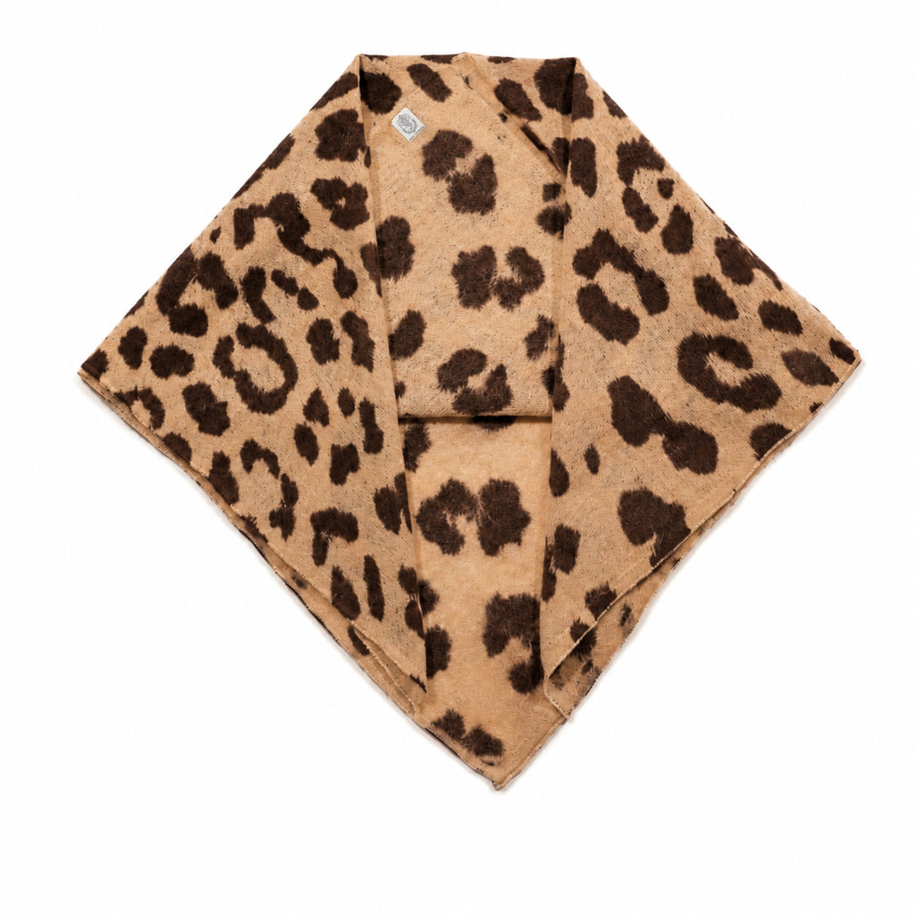 NIHAL CASHMERE Dreieckstuch - Camel Leopard