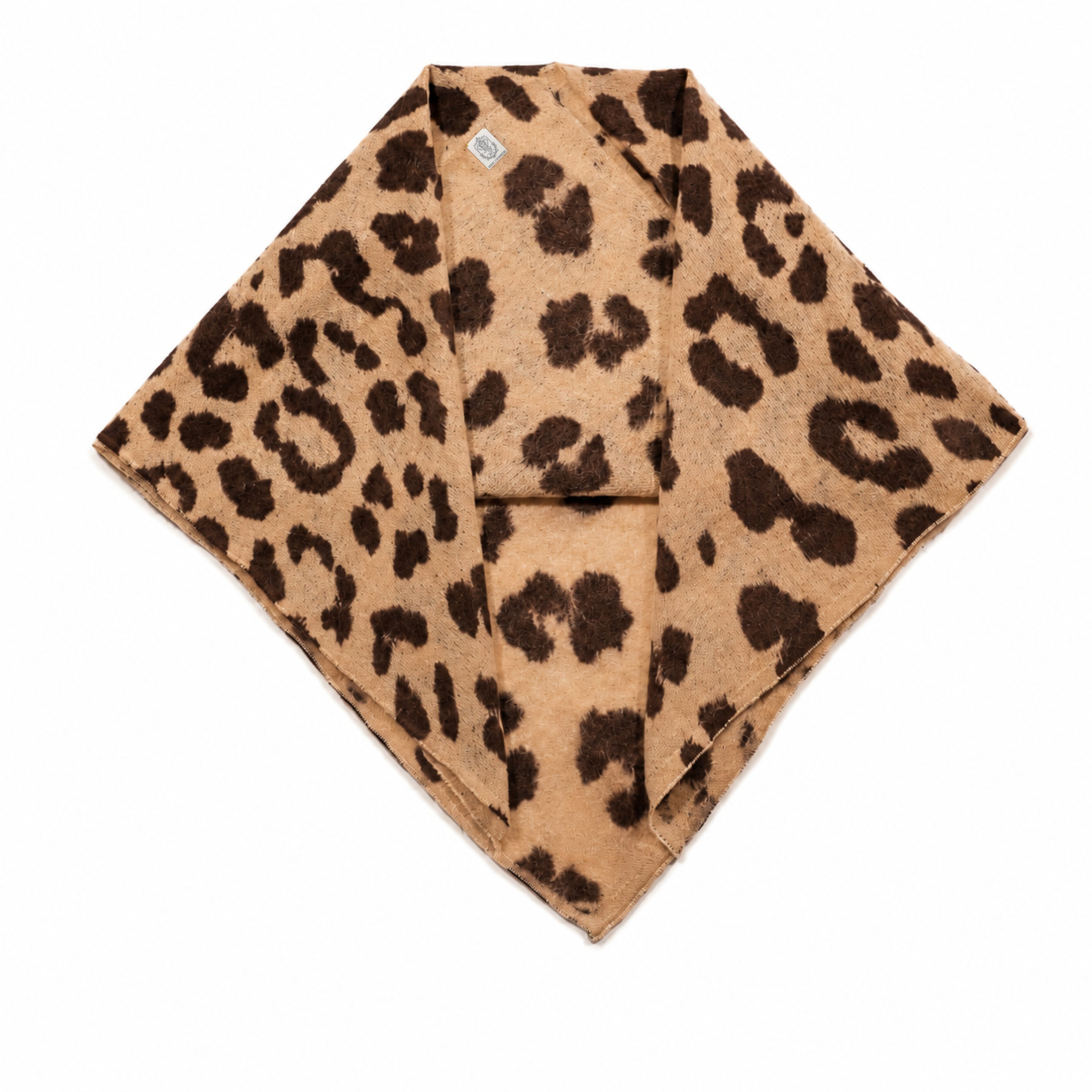NIHAL CASHMERE Dreieckstuch - Camel Leopard