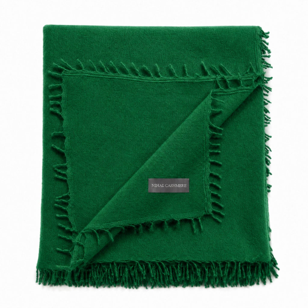 KASCHMIR SCHAL - MEDIUM GREEN